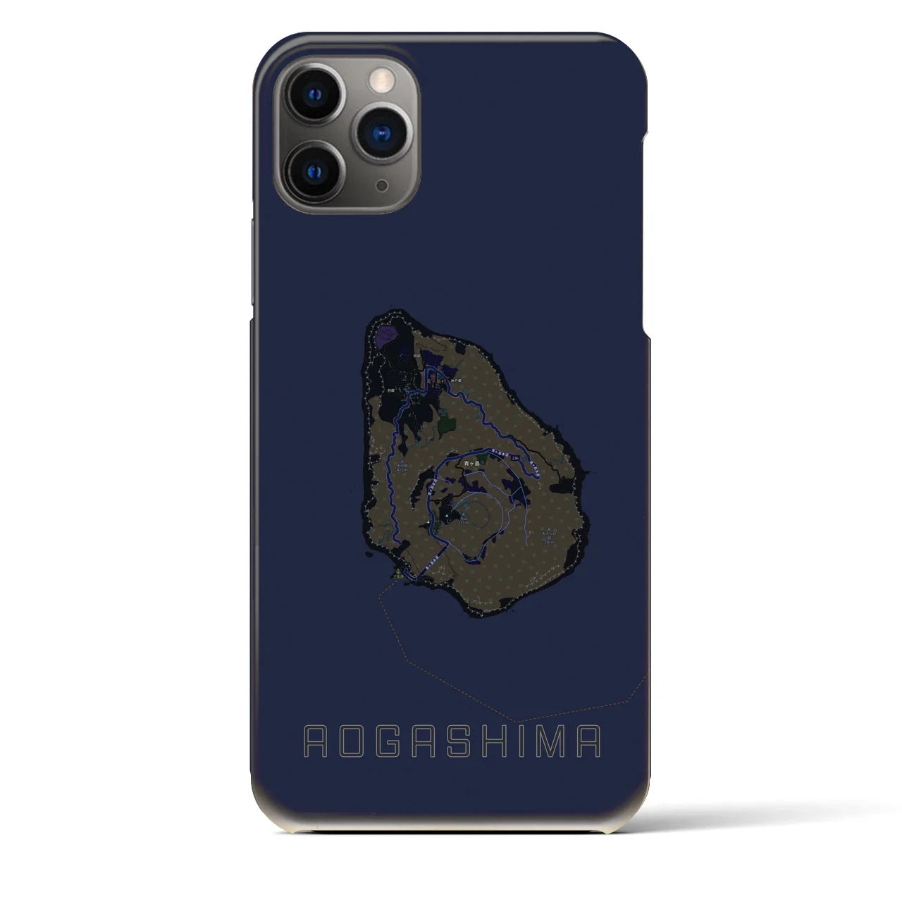 【青ヶ島(東京都)】地図柄iPhoneケース(バックカバータイプ)