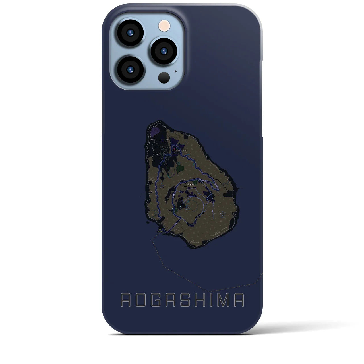 【青ヶ島(東京都)】地図柄iPhoneケース(バックカバータイプ)