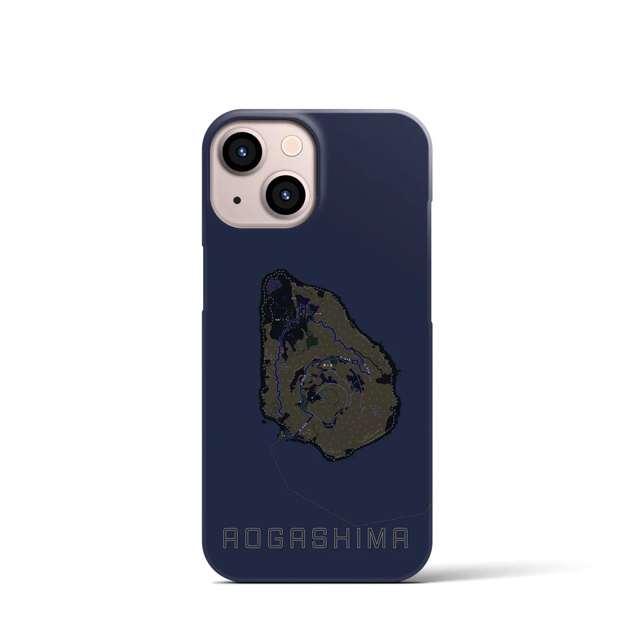 【青ヶ島(東京都)】地図柄iPhoneケース(バックカバータイプ)