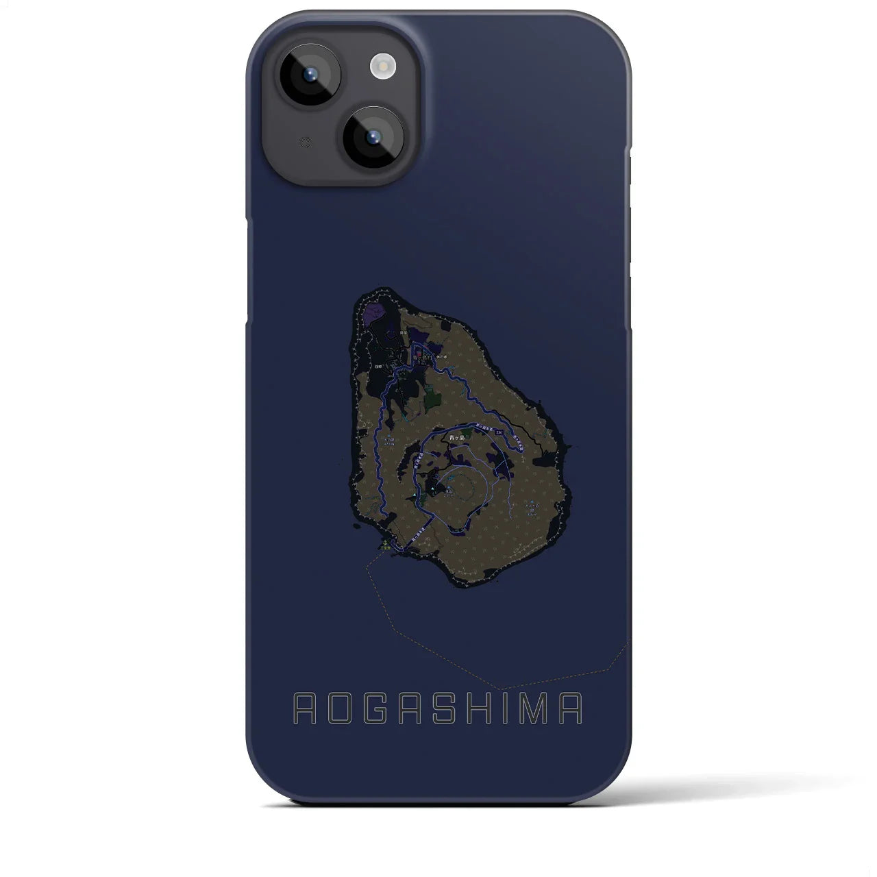 【青ヶ島(東京都)】地図柄iPhoneケース(バックカバータイプ)