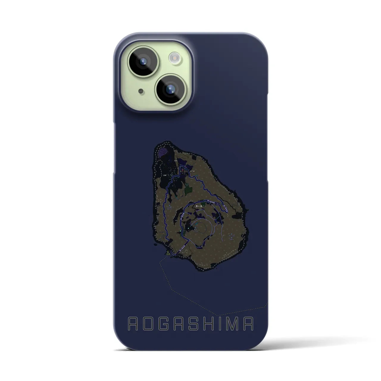 【青ヶ島(東京都)】地図柄iPhoneケース(バックカバータイプ)