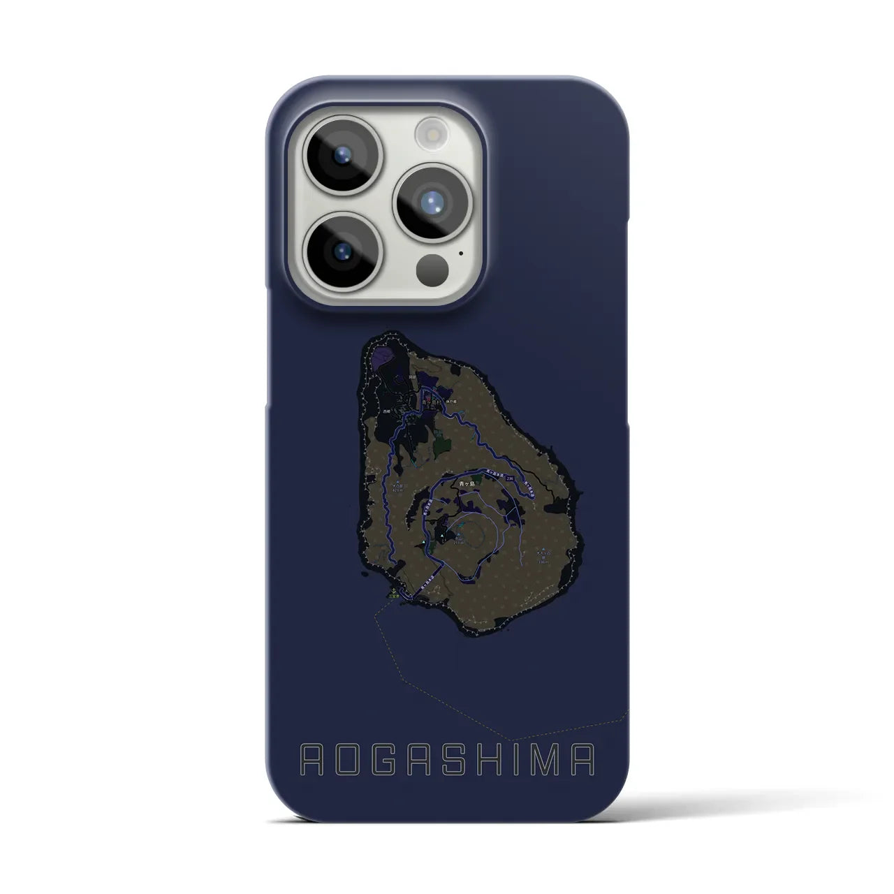 【青ヶ島(東京都)】地図柄iPhoneケース(バックカバータイプ)