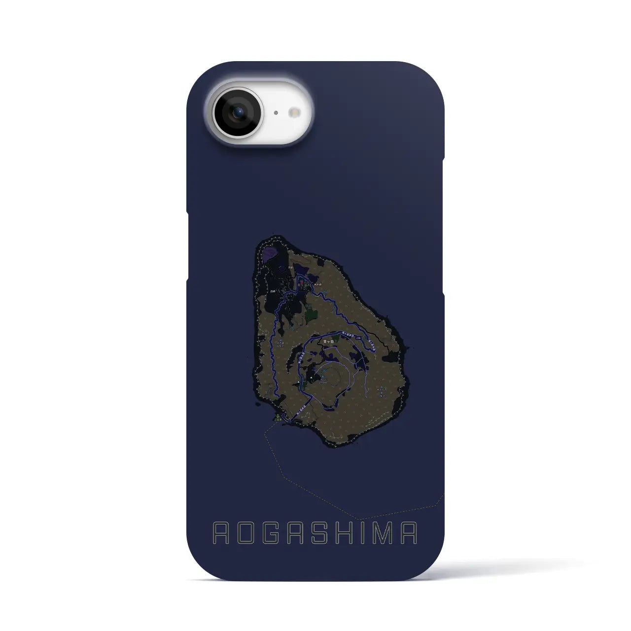 【青ヶ島(東京都)】地図柄iPhoneケース(バックカバータイプ)