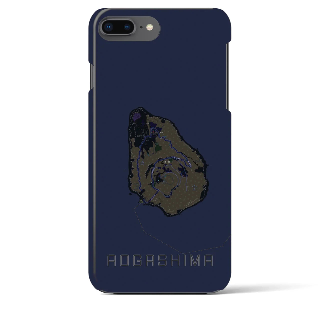 【青ヶ島(東京都)】地図柄iPhoneケース(バックカバータイプ)
