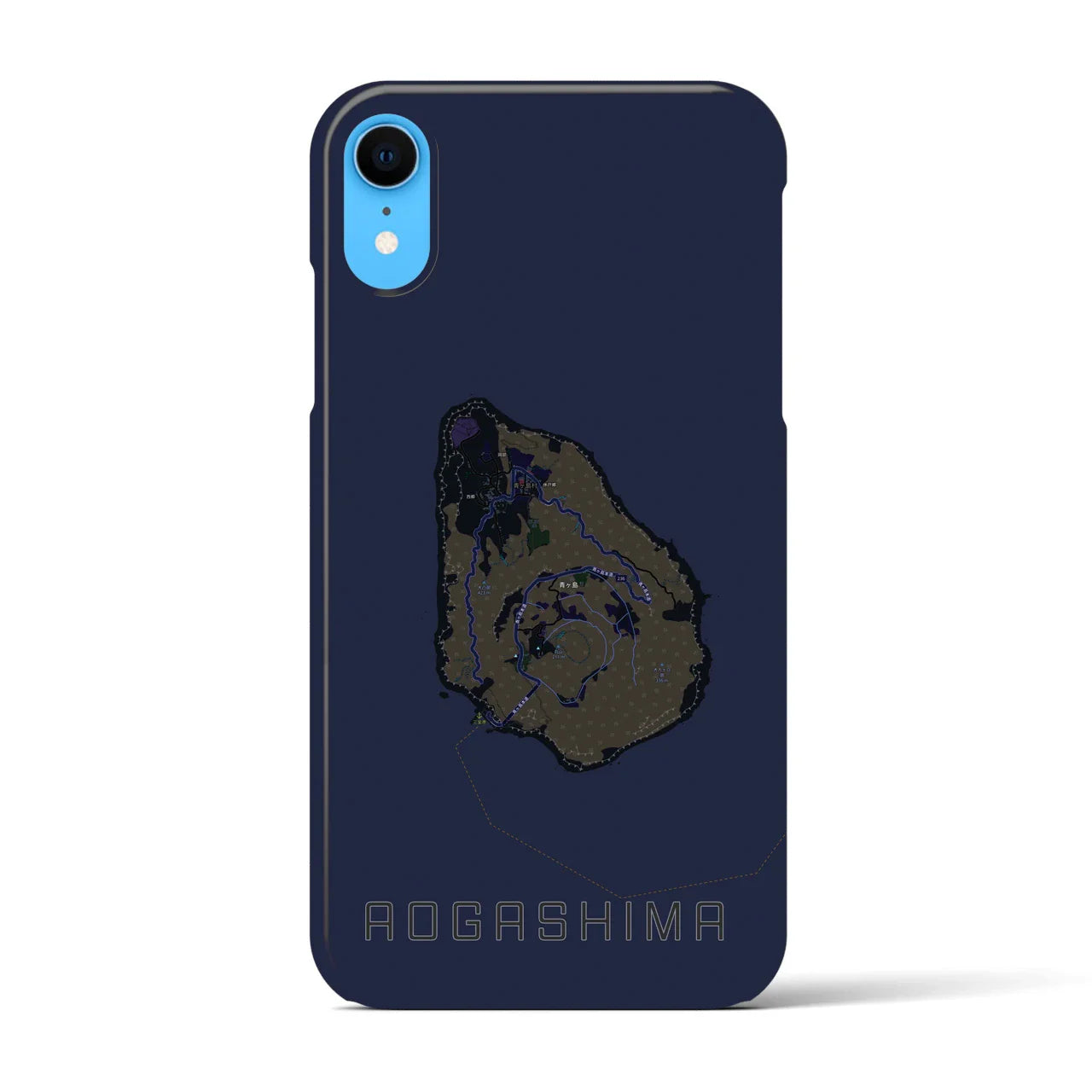 【青ヶ島(東京都)】地図柄iPhoneケース(バックカバータイプ)