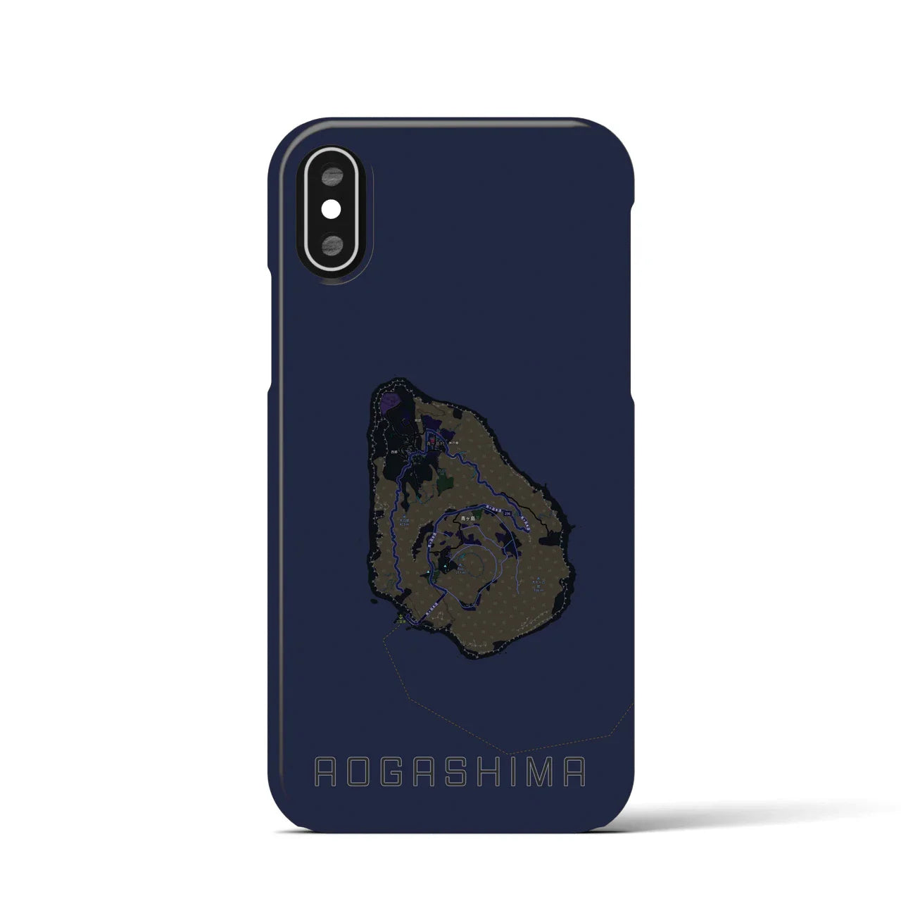 【青ヶ島(東京都)】地図柄iPhoneケース(バックカバータイプ)