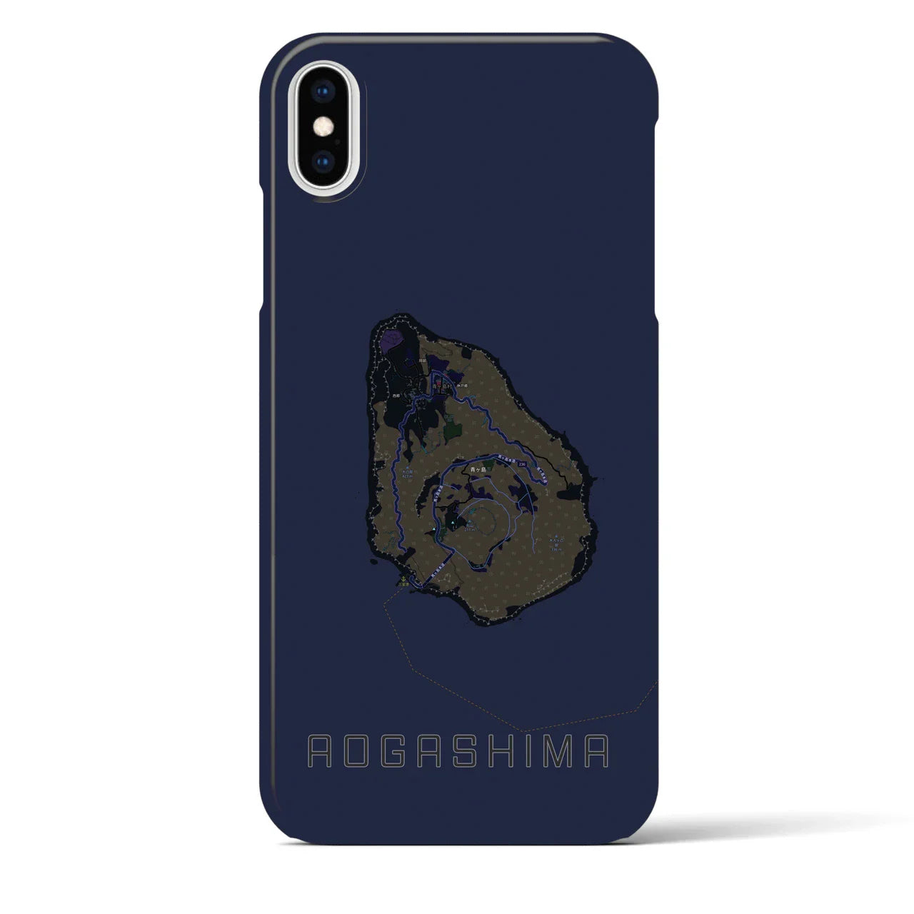 【青ヶ島(東京都)】地図柄iPhoneケース(バックカバータイプ)