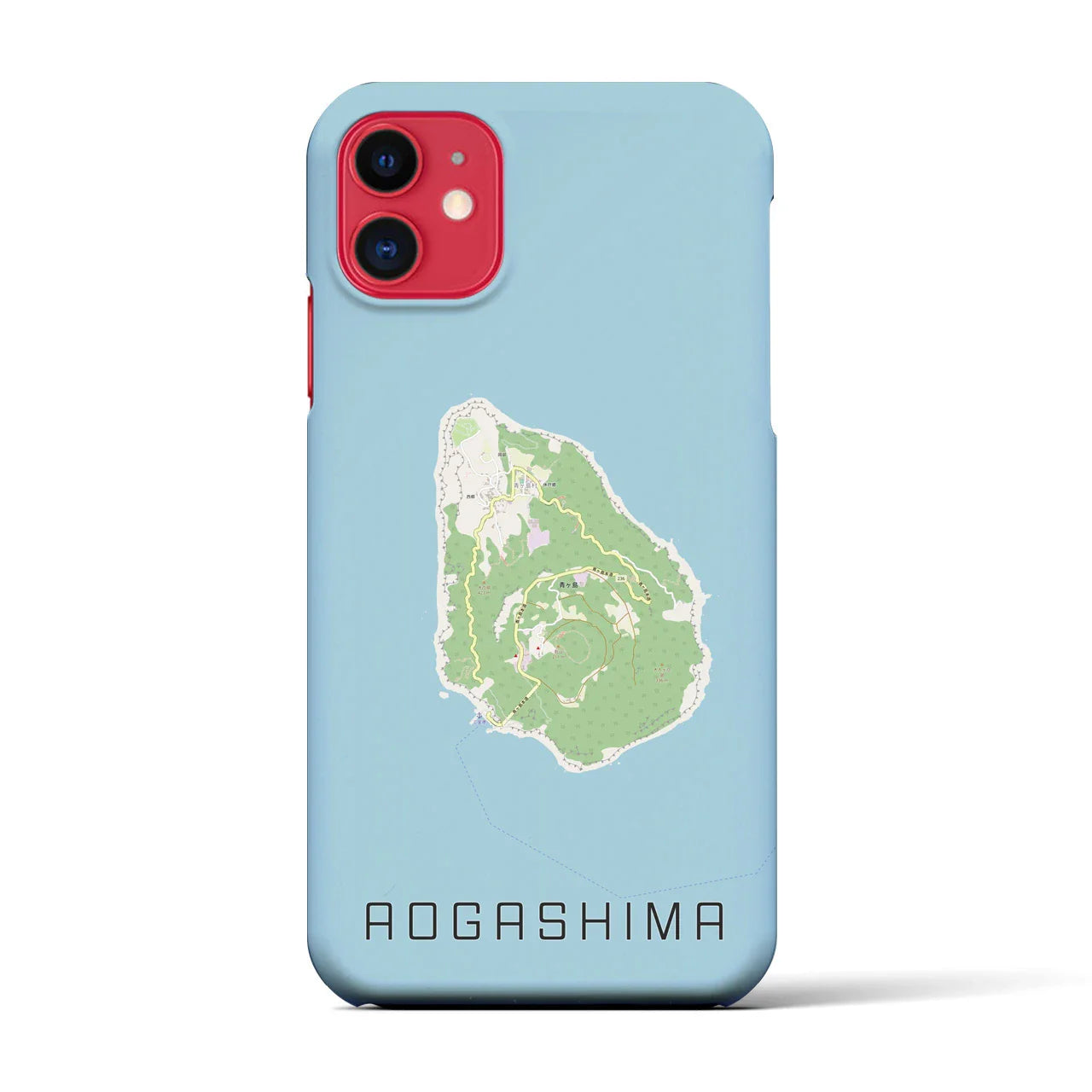 【青ヶ島(東京都)】地図柄iPhoneケース(バックカバータイプ)