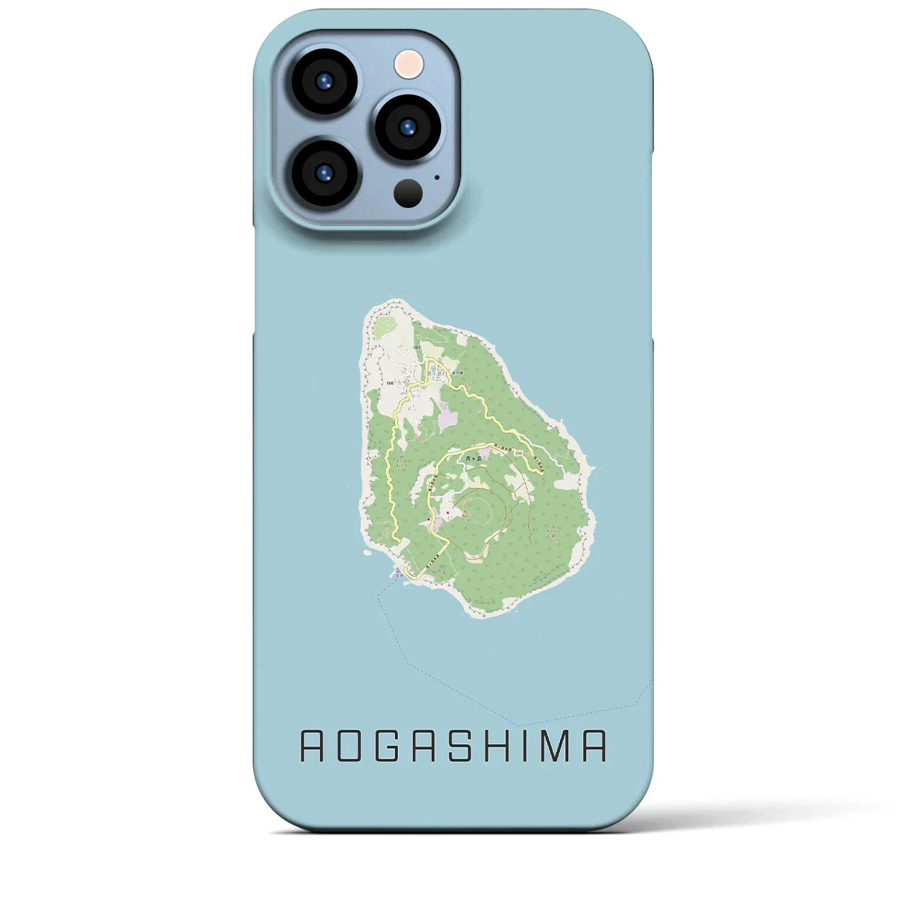 【青ヶ島(東京都)】地図柄iPhoneケース(バックカバータイプ)
