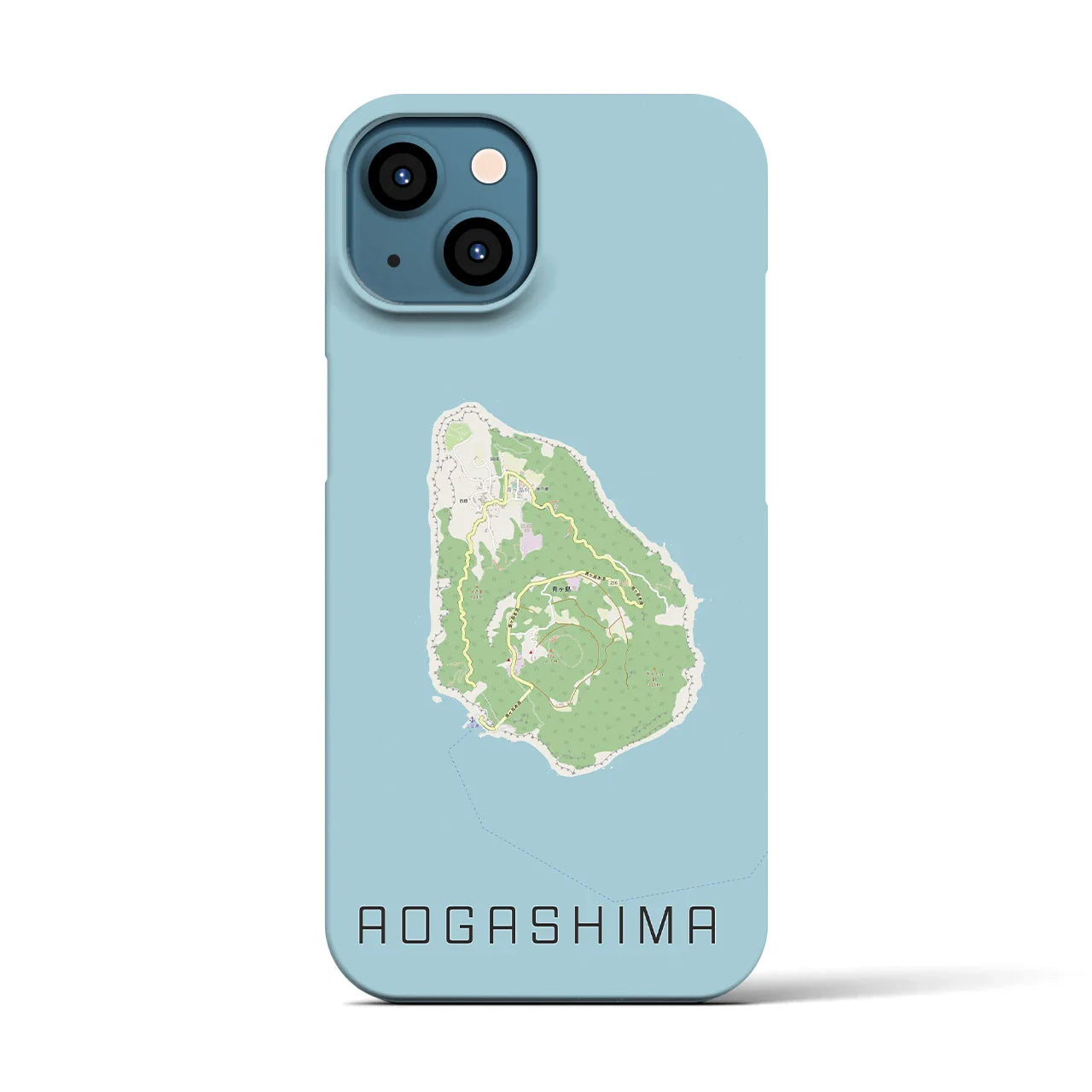 【青ヶ島(東京都)】地図柄iPhoneケース(バックカバータイプ)