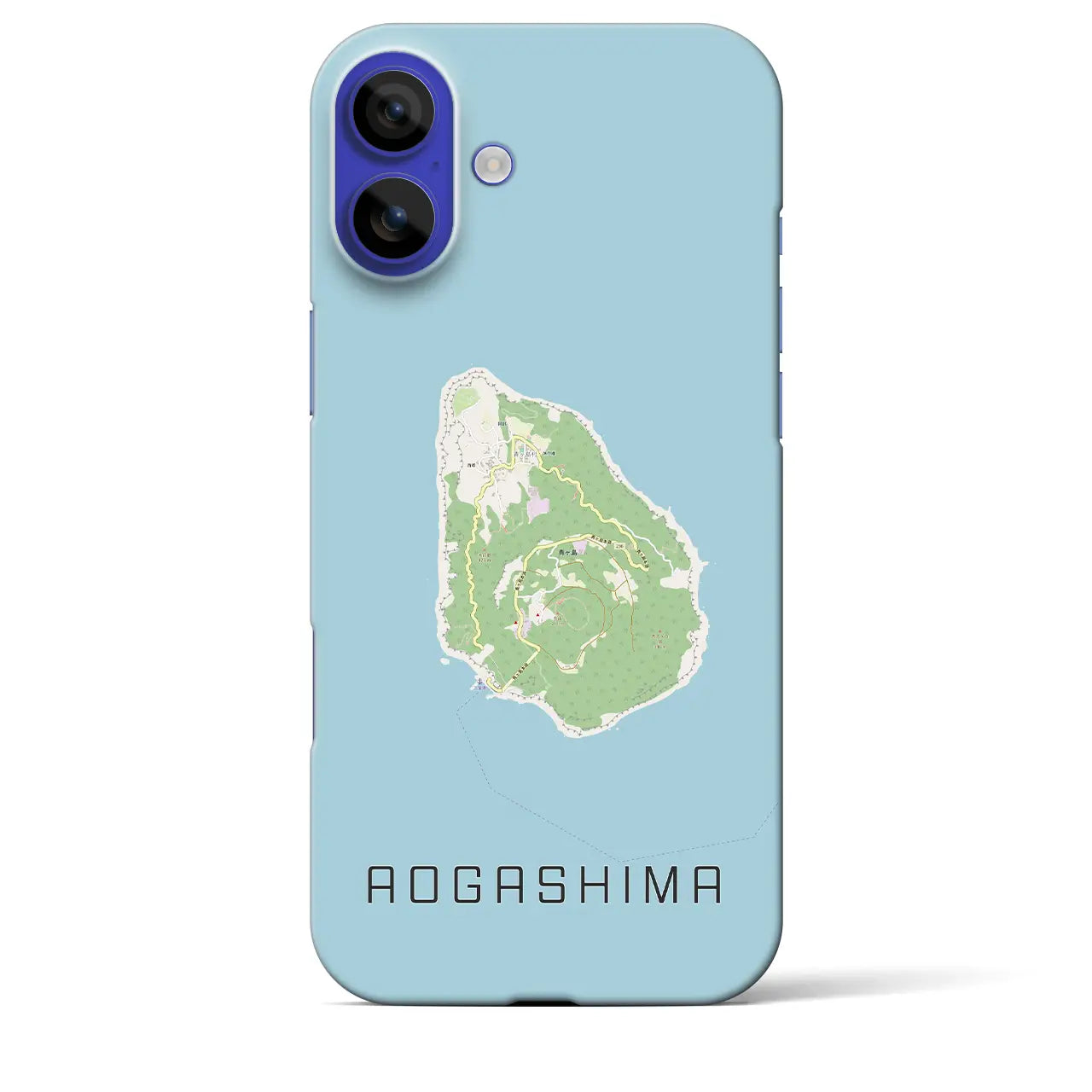 【青ヶ島(東京都)】地図柄iPhoneケース(バックカバータイプ)ブラック・iPhone 16 Pro Max 用