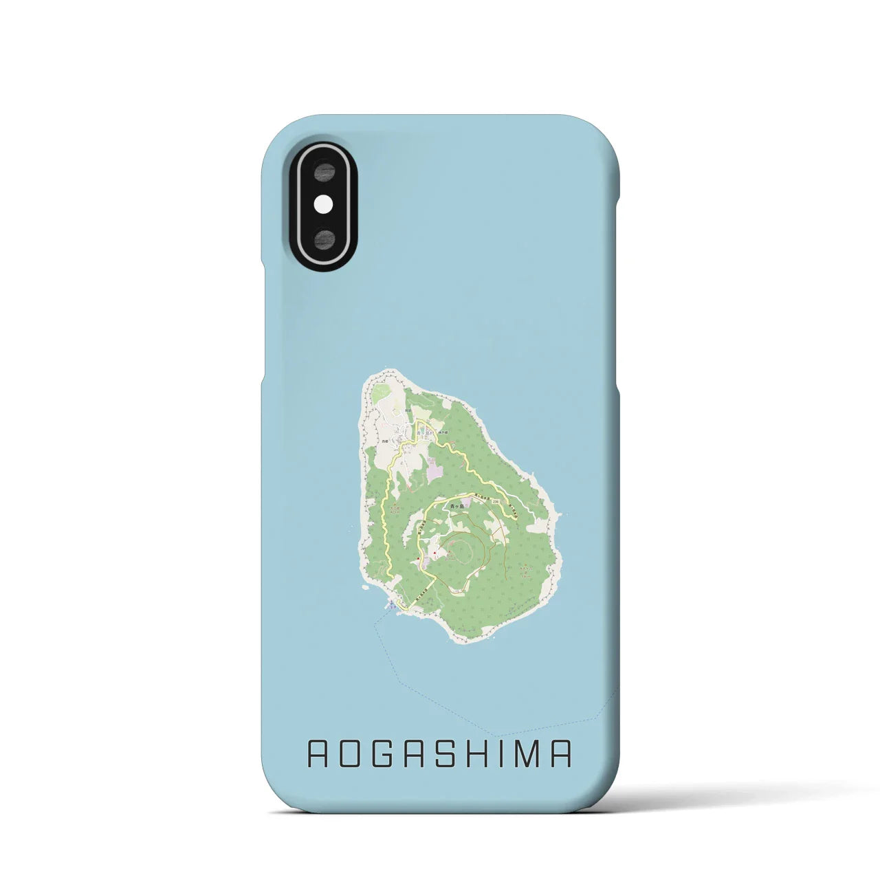 【青ヶ島(東京都)】地図柄iPhoneケース(バックカバータイプ)