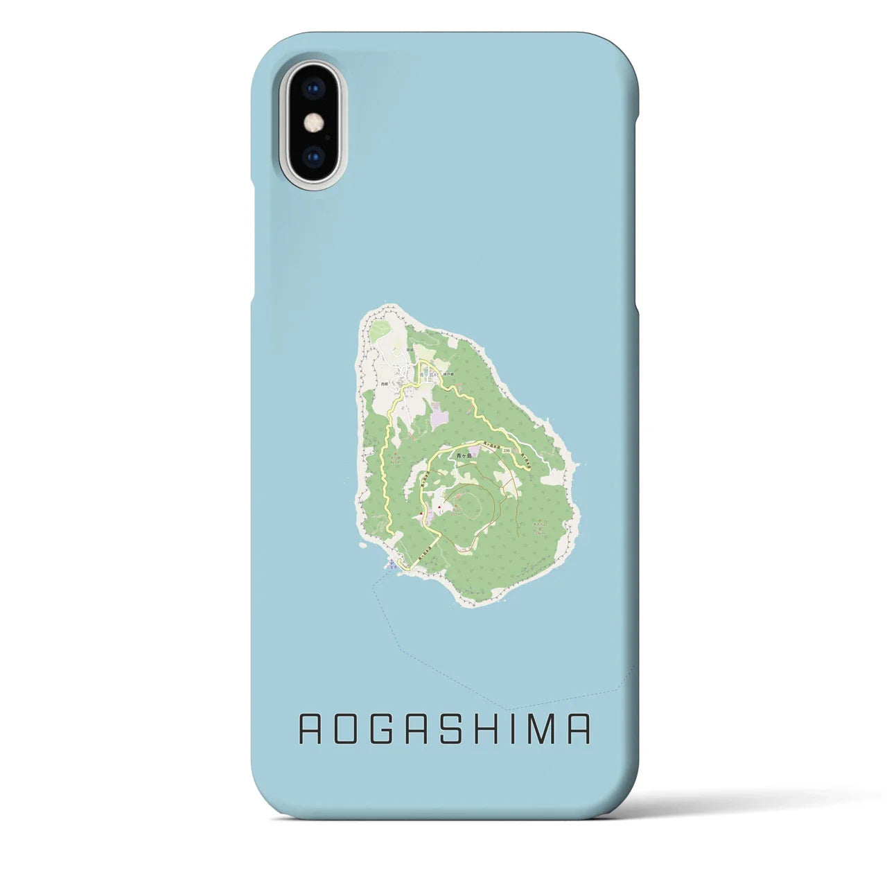 【青ヶ島(東京都)】地図柄iPhoneケース(バックカバータイプ)