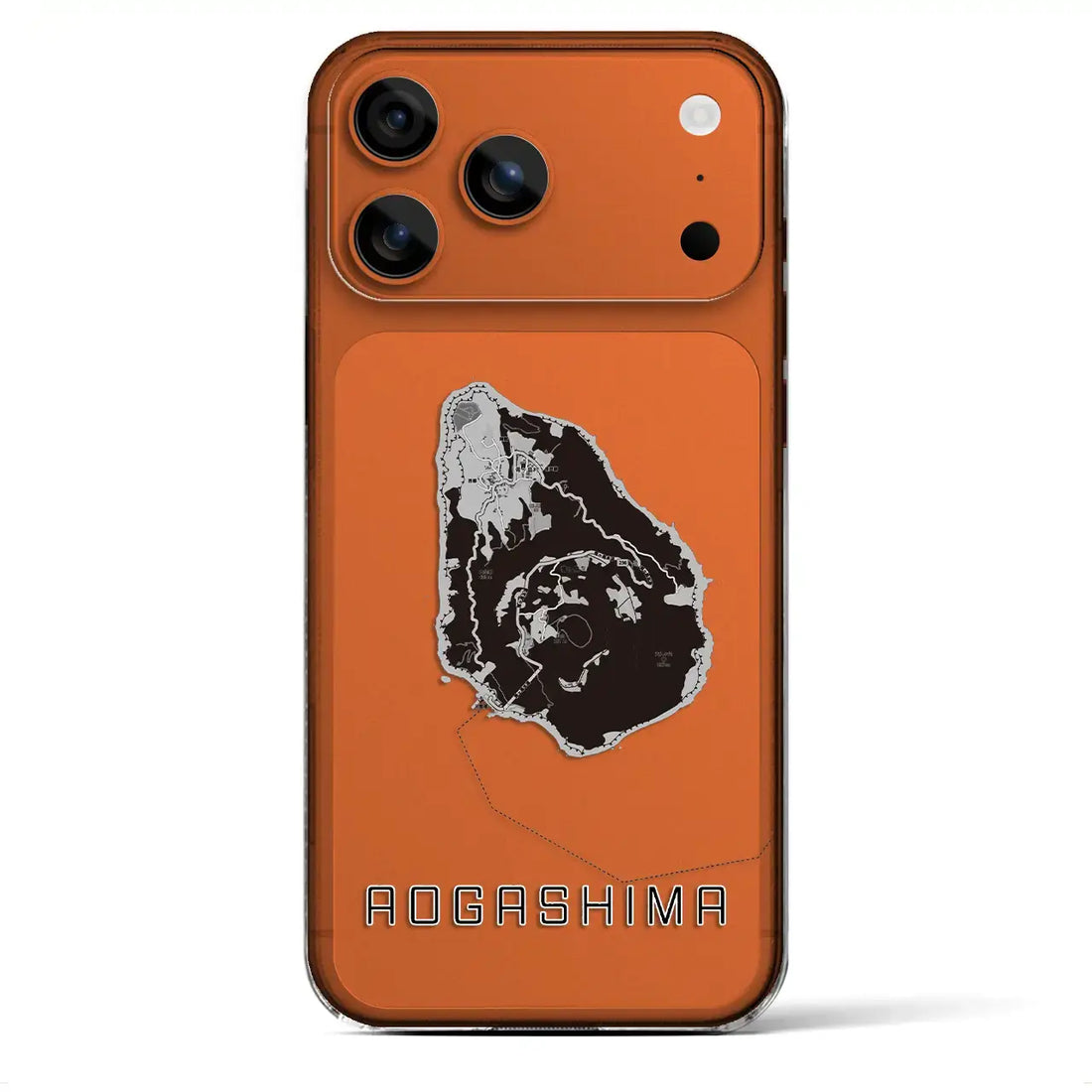 【青ヶ島(東京都)】地図柄iPhoneケース(クリアタイプ)