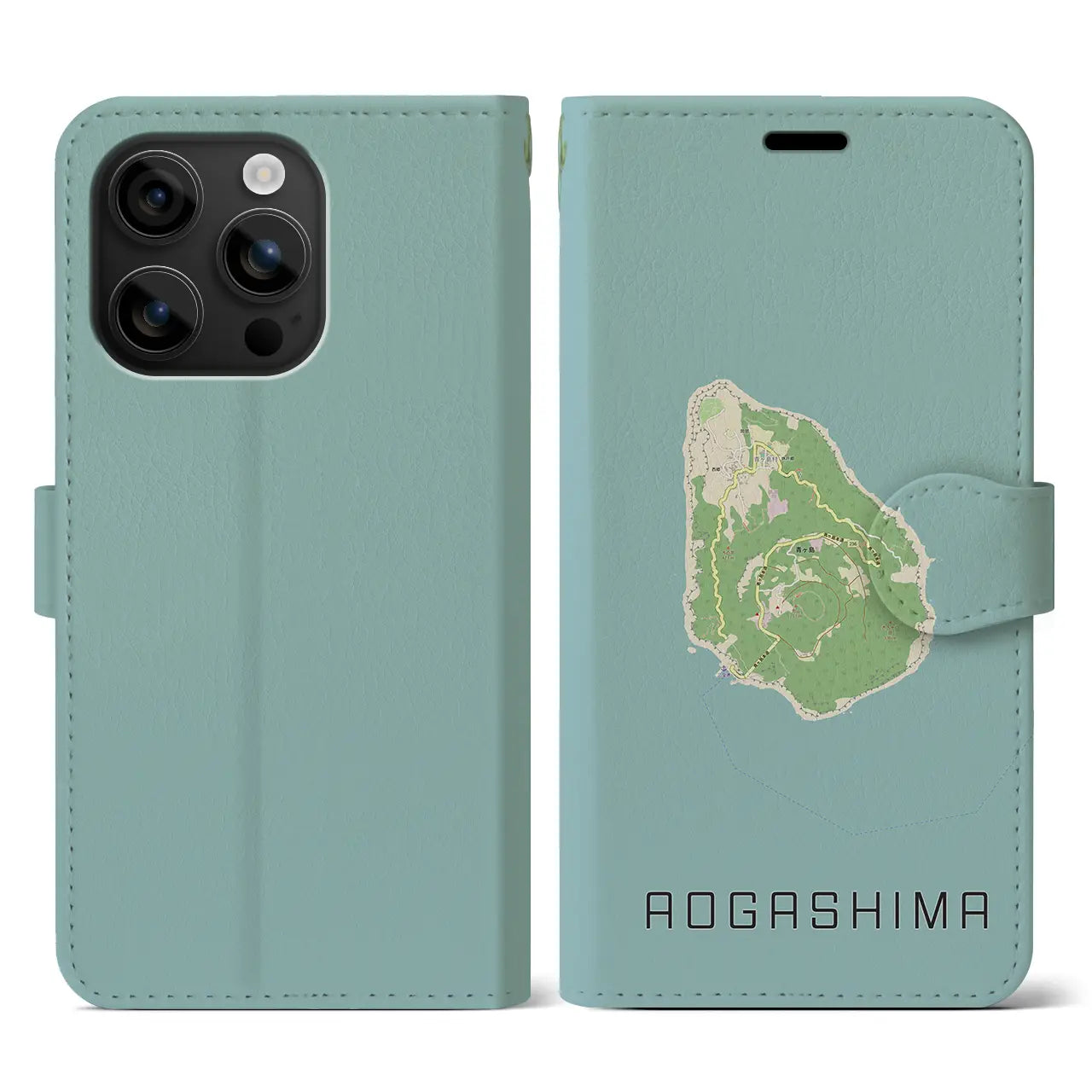 【青ヶ島(東京都)】地図柄iPhoneケース(手帳タイプ)