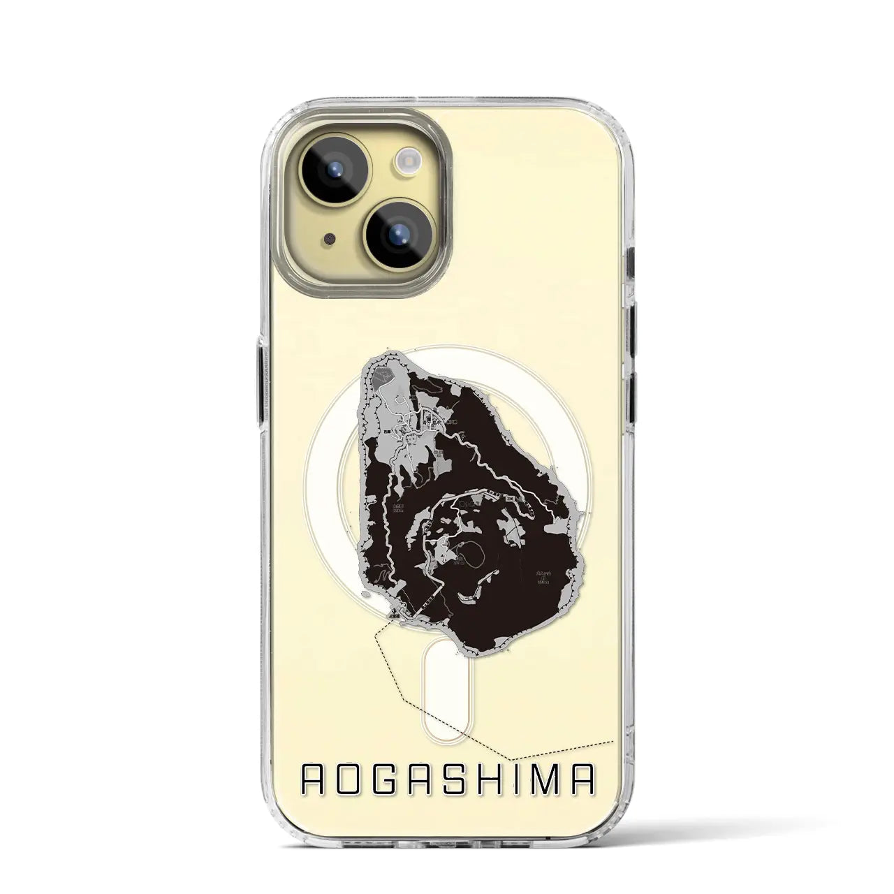 【青ヶ島(東京都)】地図柄iPhoneケース(MagSafeタイプ)