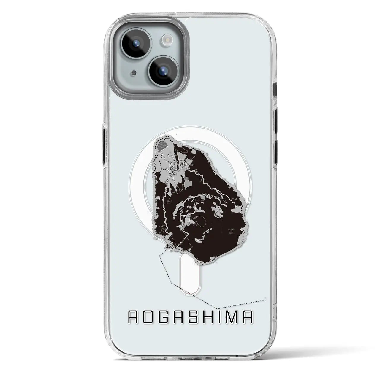 【青ヶ島(東京都)】地図柄iPhoneケース(MagSafeタイプ)