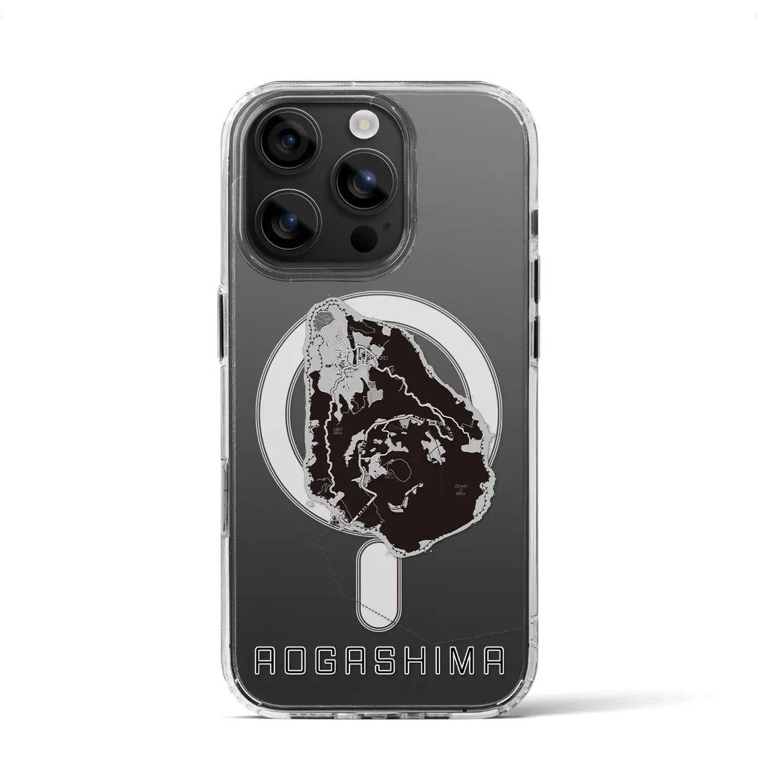 【青ヶ島(東京都)】地図柄iPhoneケース(MagSafeタイプ)