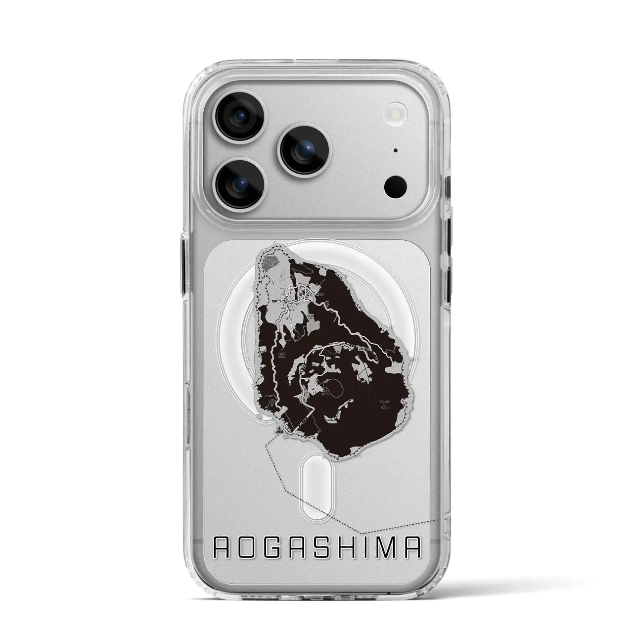 【青ヶ島(東京都)】地図柄iPhoneケース(MagSafeタイプ)