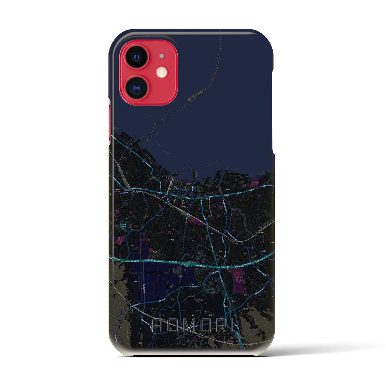 【青森2(青森県)】地図柄iPhoneケース(バックカバータイプ)
