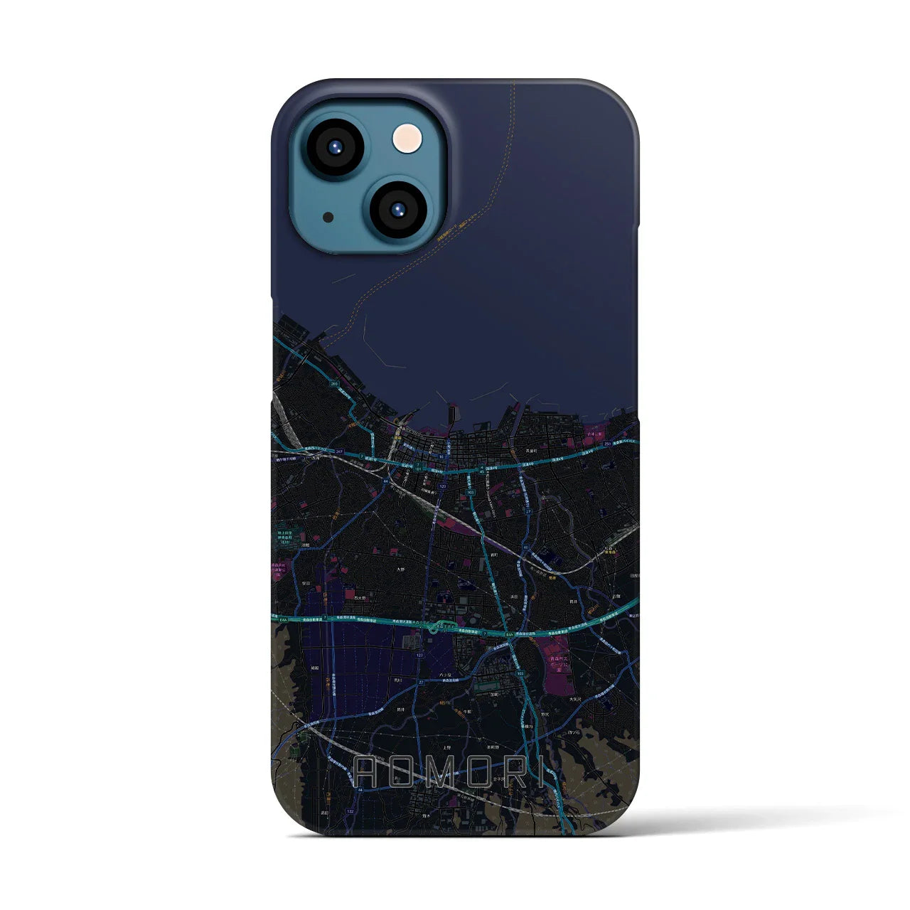 【青森2(青森県)】地図柄iPhoneケース(バックカバータイプ)