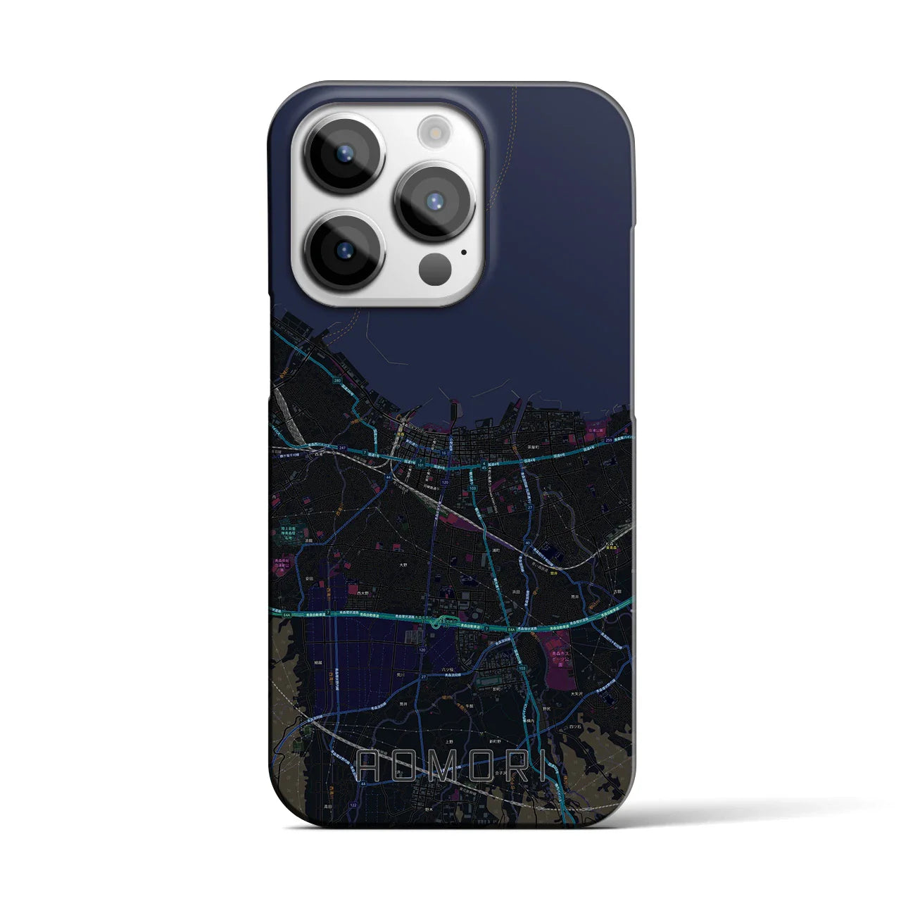 【青森2(青森県)】地図柄iPhoneケース(バックカバータイプ)