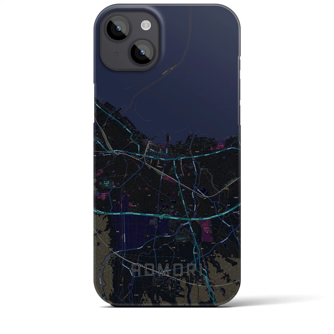 【青森2(青森県)】地図柄iPhoneケース(バックカバータイプ)