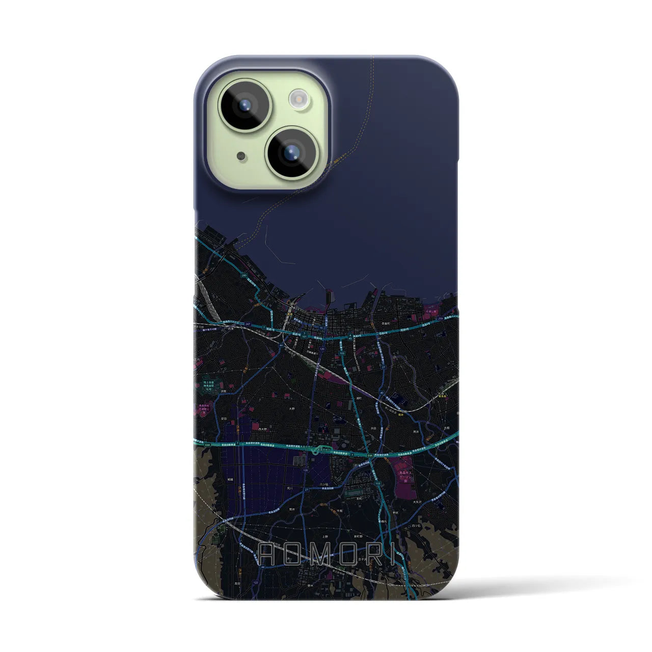 【青森2(青森県)】地図柄iPhoneケース(バックカバータイプ)