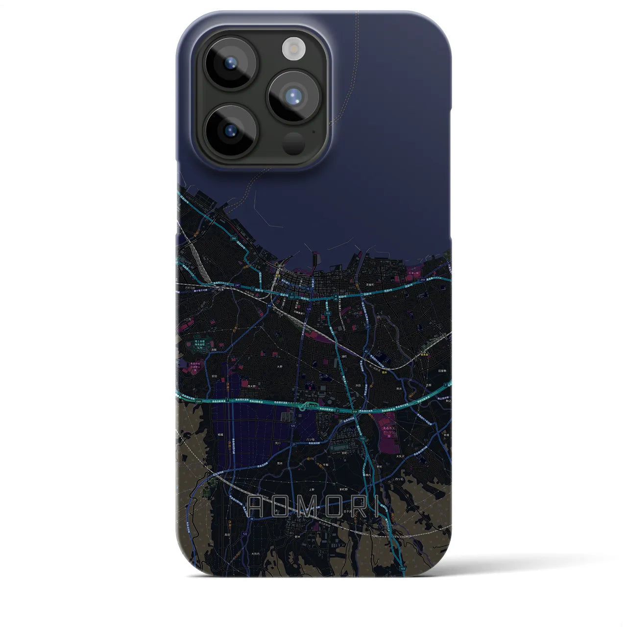 【青森2(青森県)】地図柄iPhoneケース(バックカバータイプ)