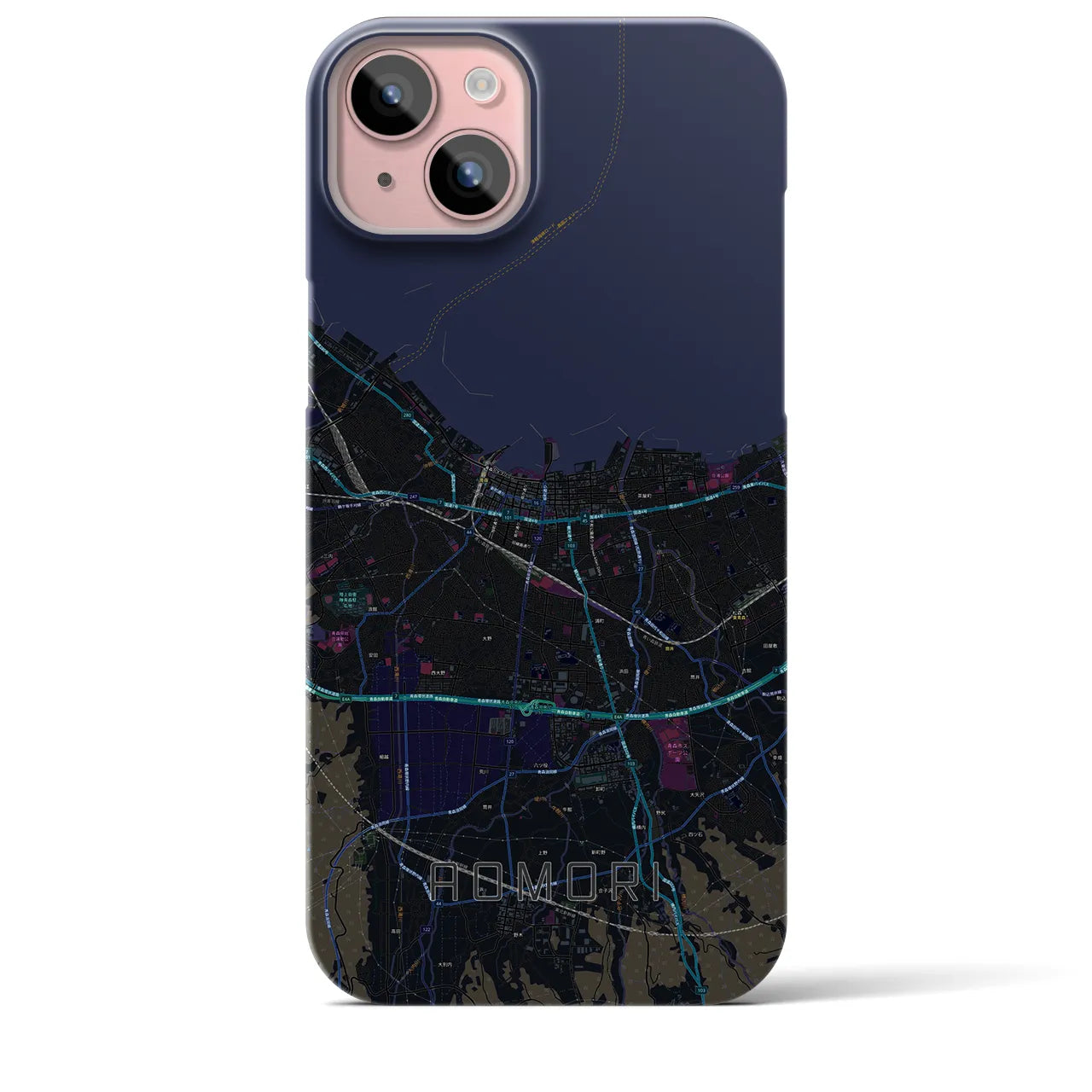 【青森2(青森県)】地図柄iPhoneケース(バックカバータイプ)