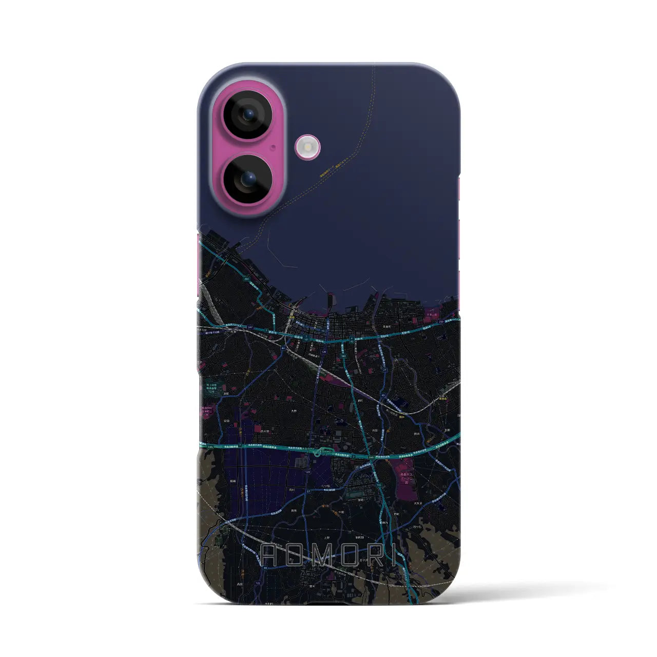 【青森2(青森県)】地図柄iPhoneケース(バックカバータイプ)