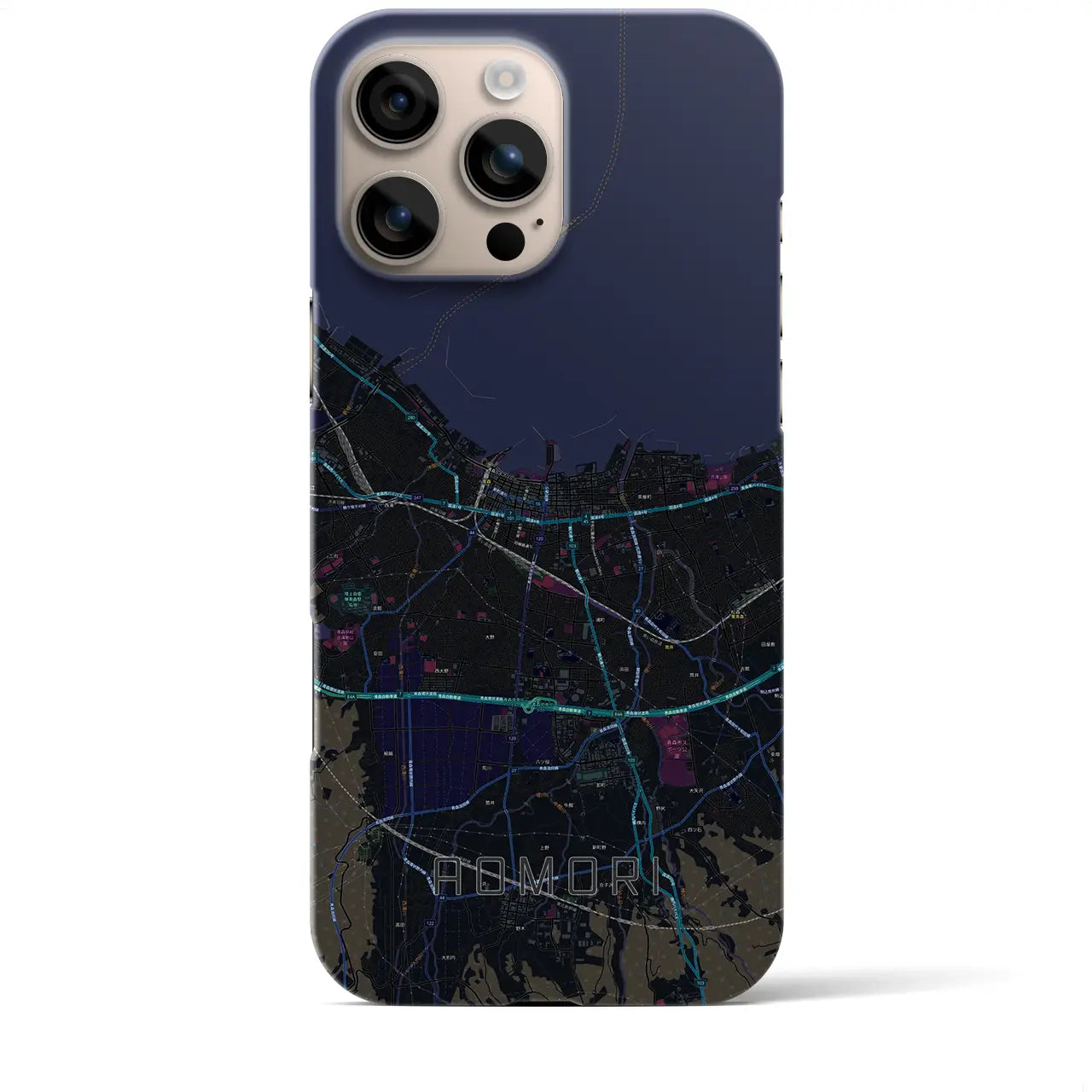 【青森2(青森県)】地図柄iPhoneケース(バックカバータイプ)