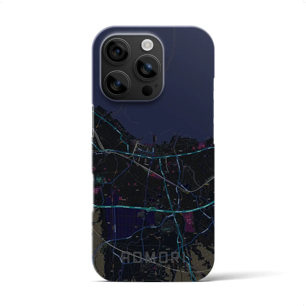 【青森2(青森県)】地図柄iPhoneケース(バックカバータイプ)