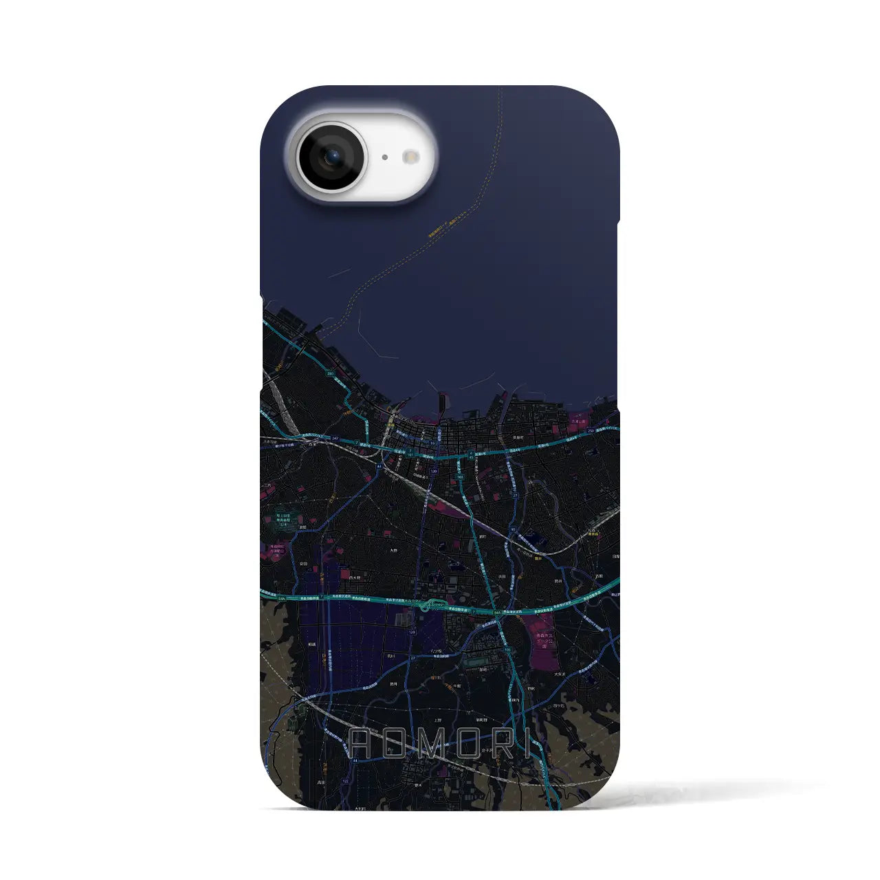 【青森2(青森県)】地図柄iPhoneケース(バックカバータイプ)