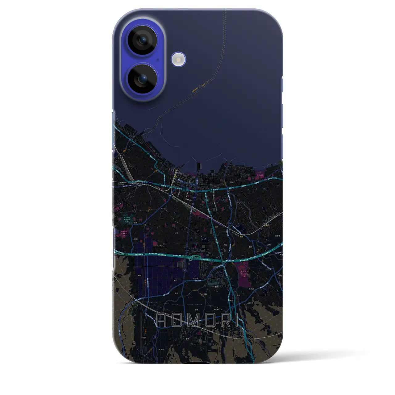 【青森2(青森県)】地図柄iPhoneケース(バックカバータイプ)