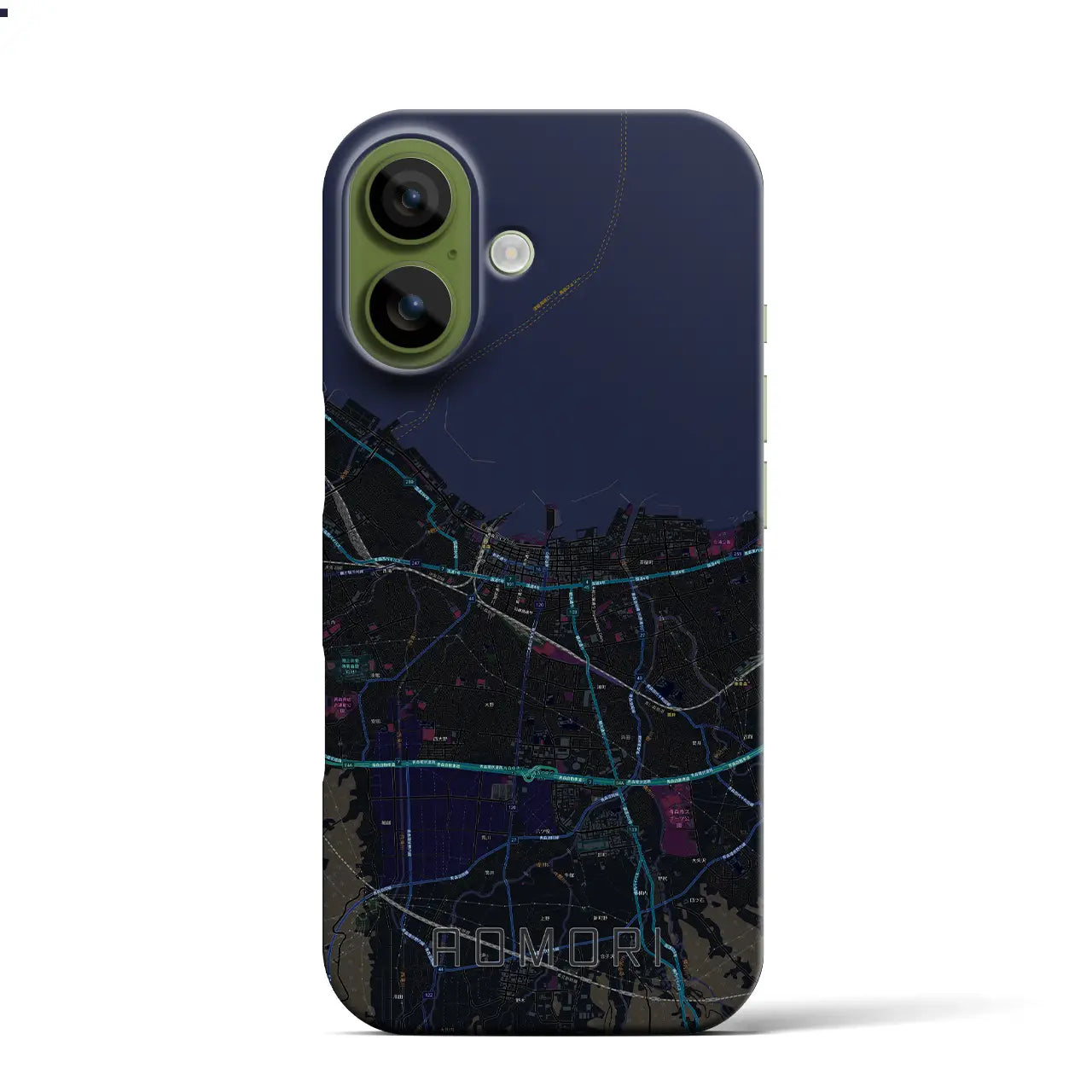 【青森2(青森県)】地図柄iPhoneケース(バックカバータイプ)