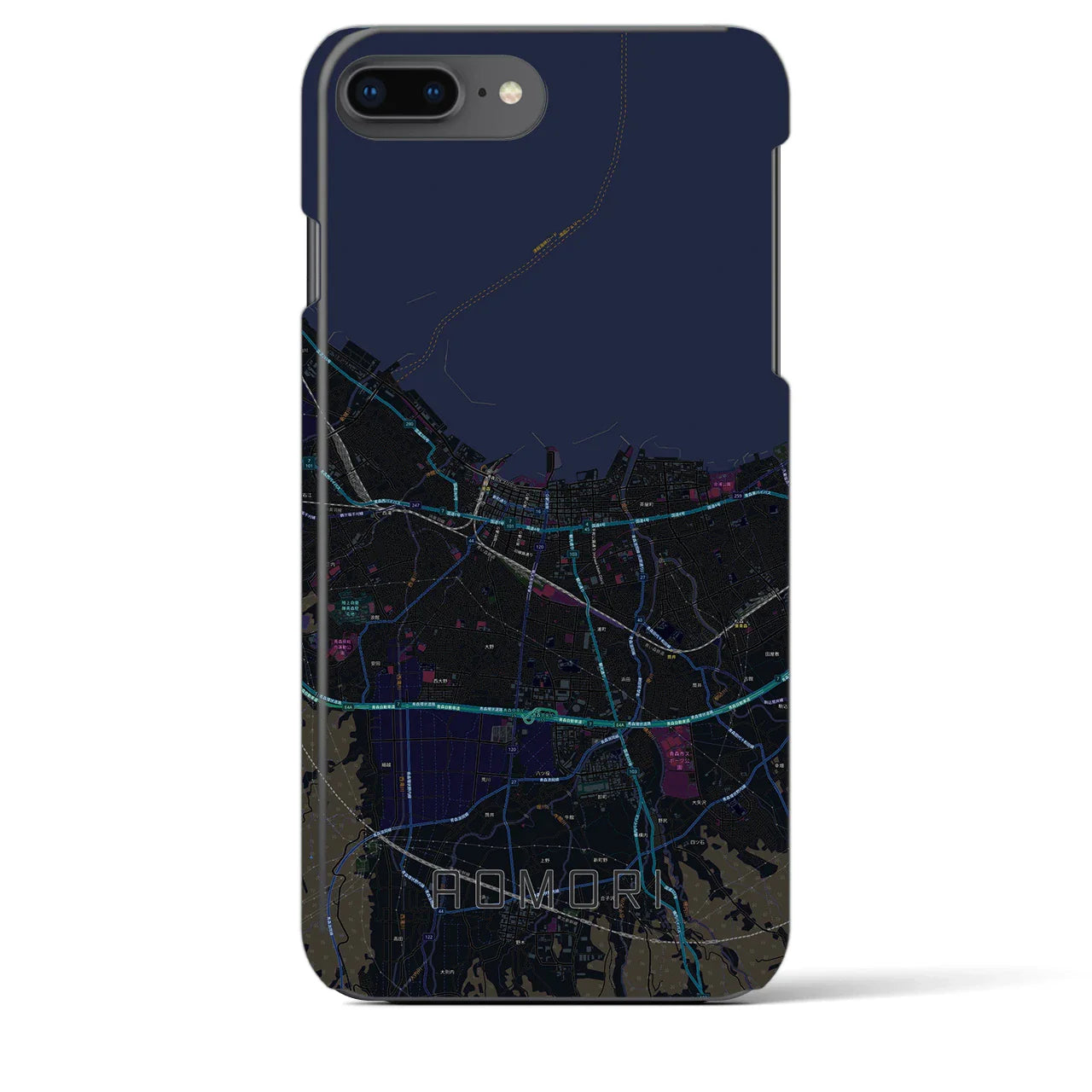 【青森2(青森県)】地図柄iPhoneケース(バックカバータイプ)