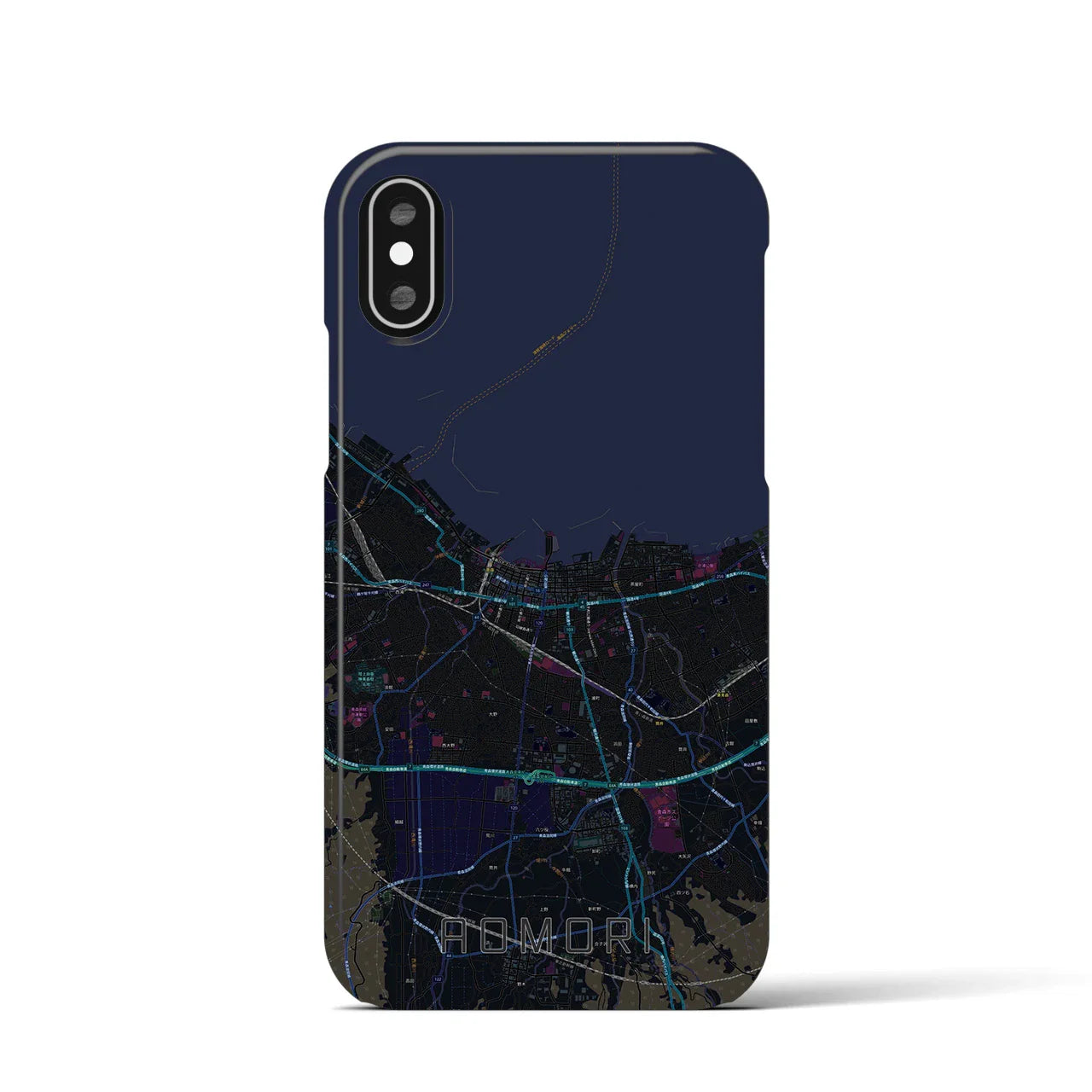 【青森2(青森県)】地図柄iPhoneケース(バックカバータイプ)