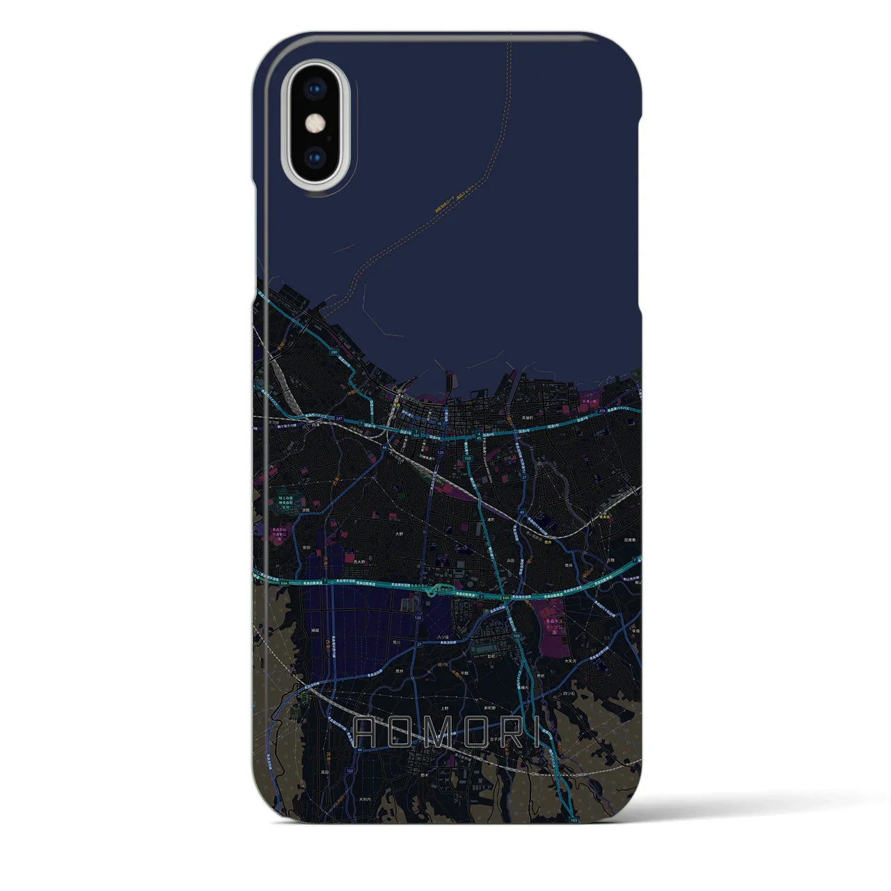 【青森2(青森県)】地図柄iPhoneケース(バックカバータイプ)
