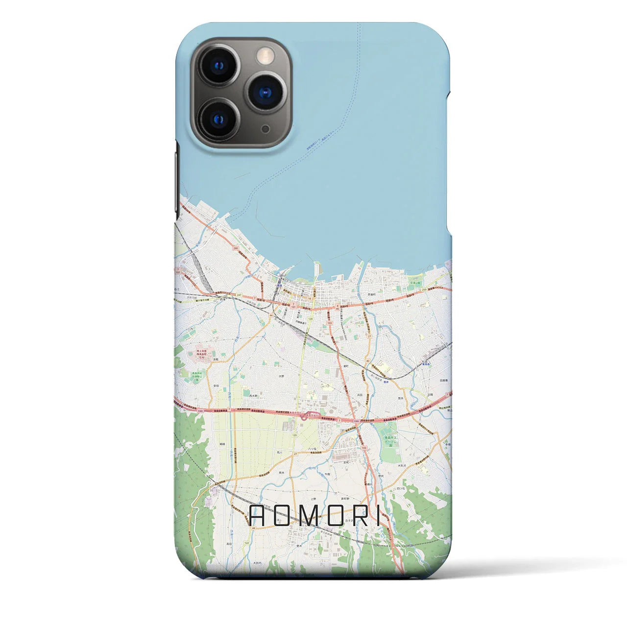 【青森2(青森県)】地図柄iPhoneケース(バックカバータイプ)