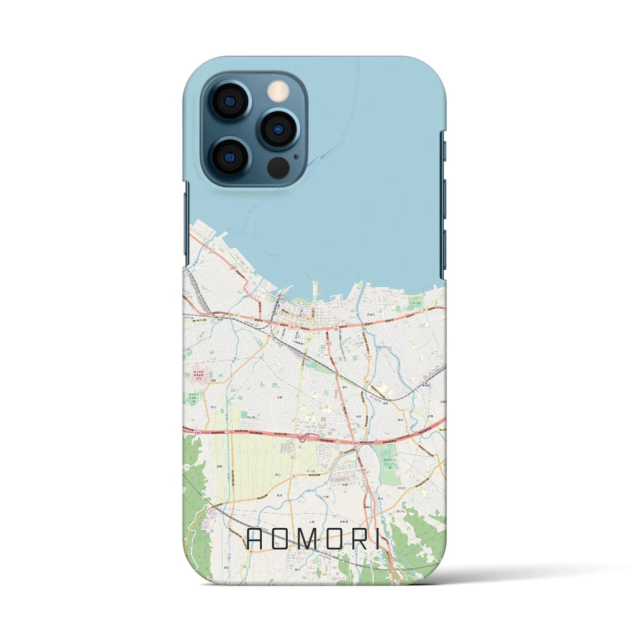 【青森2(青森県)】地図柄iPhoneケース(バックカバータイプ)
