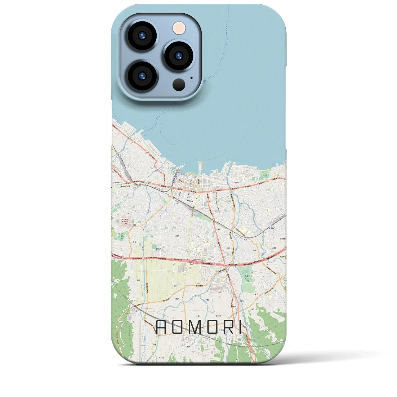 【青森2(青森県)】地図柄iPhoneケース(バックカバータイプ)