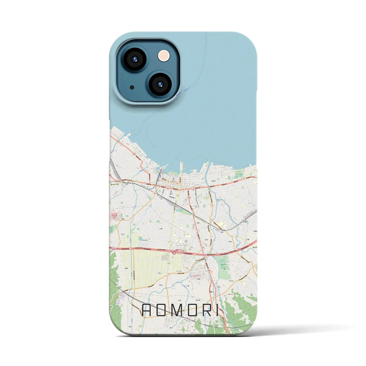 【青森2(青森県)】地図柄iPhoneケース(バックカバータイプ)