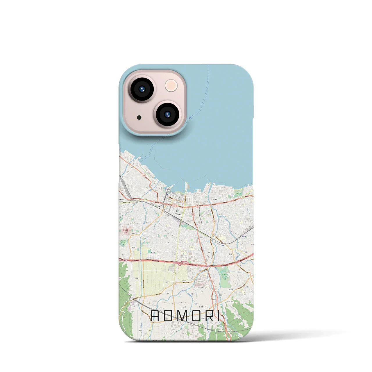 【青森2(青森県)】地図柄iPhoneケース(バックカバータイプ)