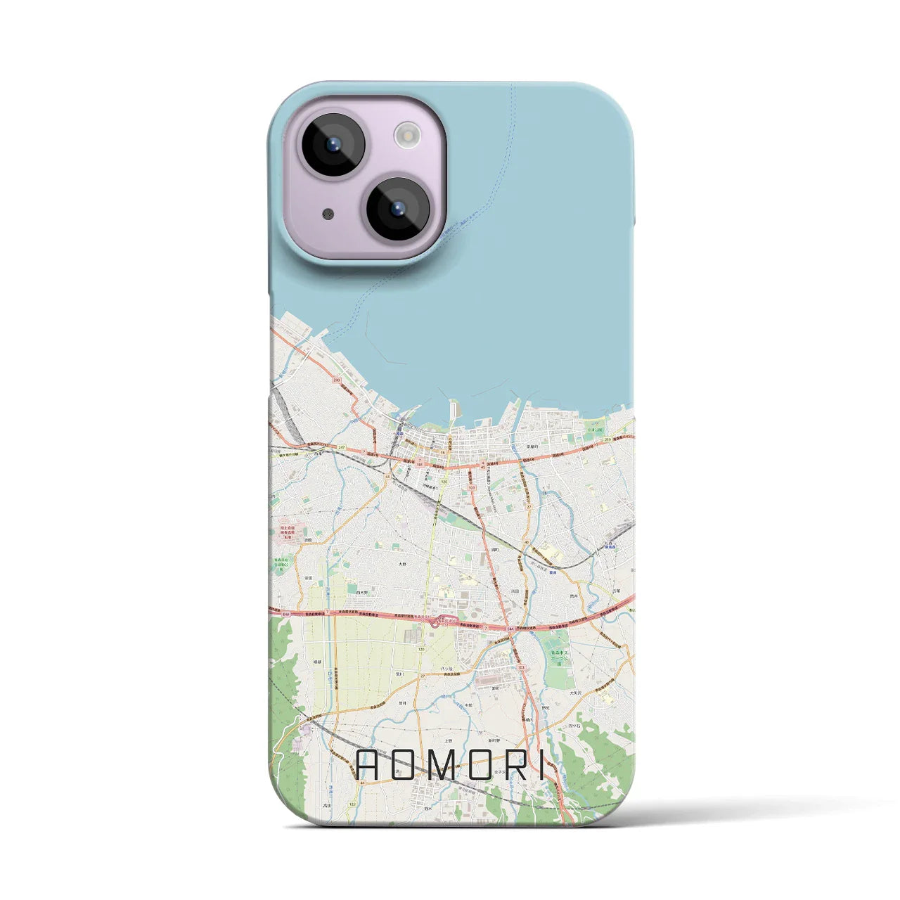 【青森2(青森県)】地図柄iPhoneケース(バックカバータイプ)
