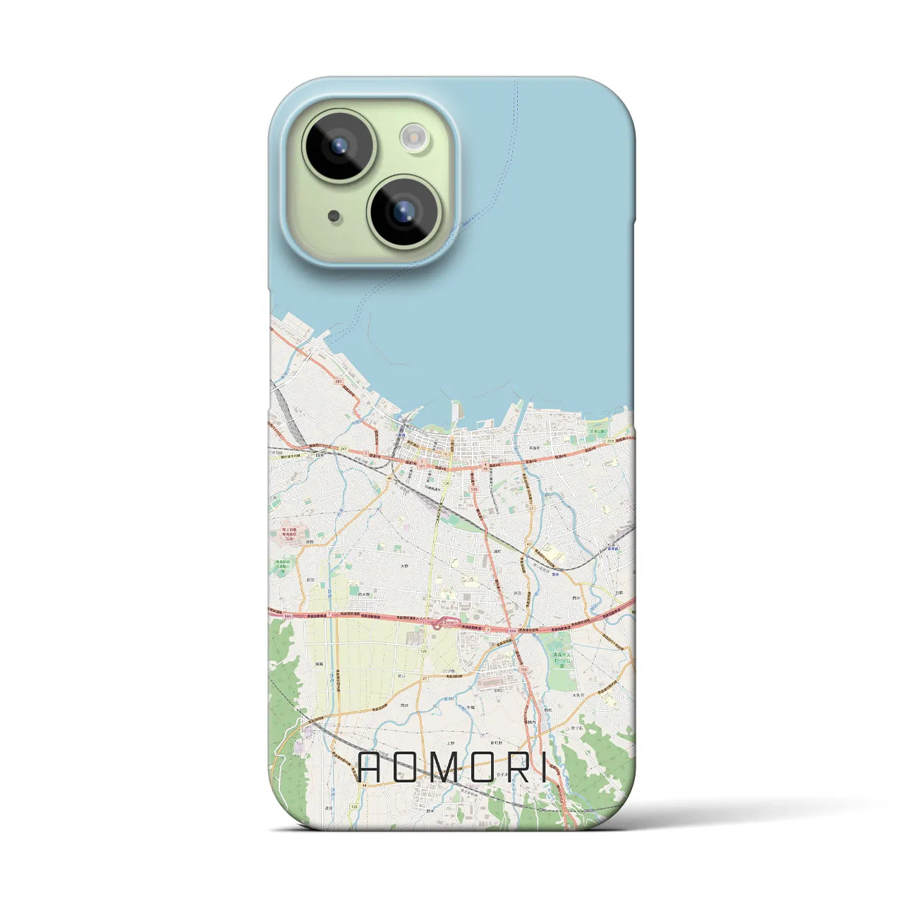【青森2(青森県)】地図柄iPhoneケース(バックカバータイプ)
