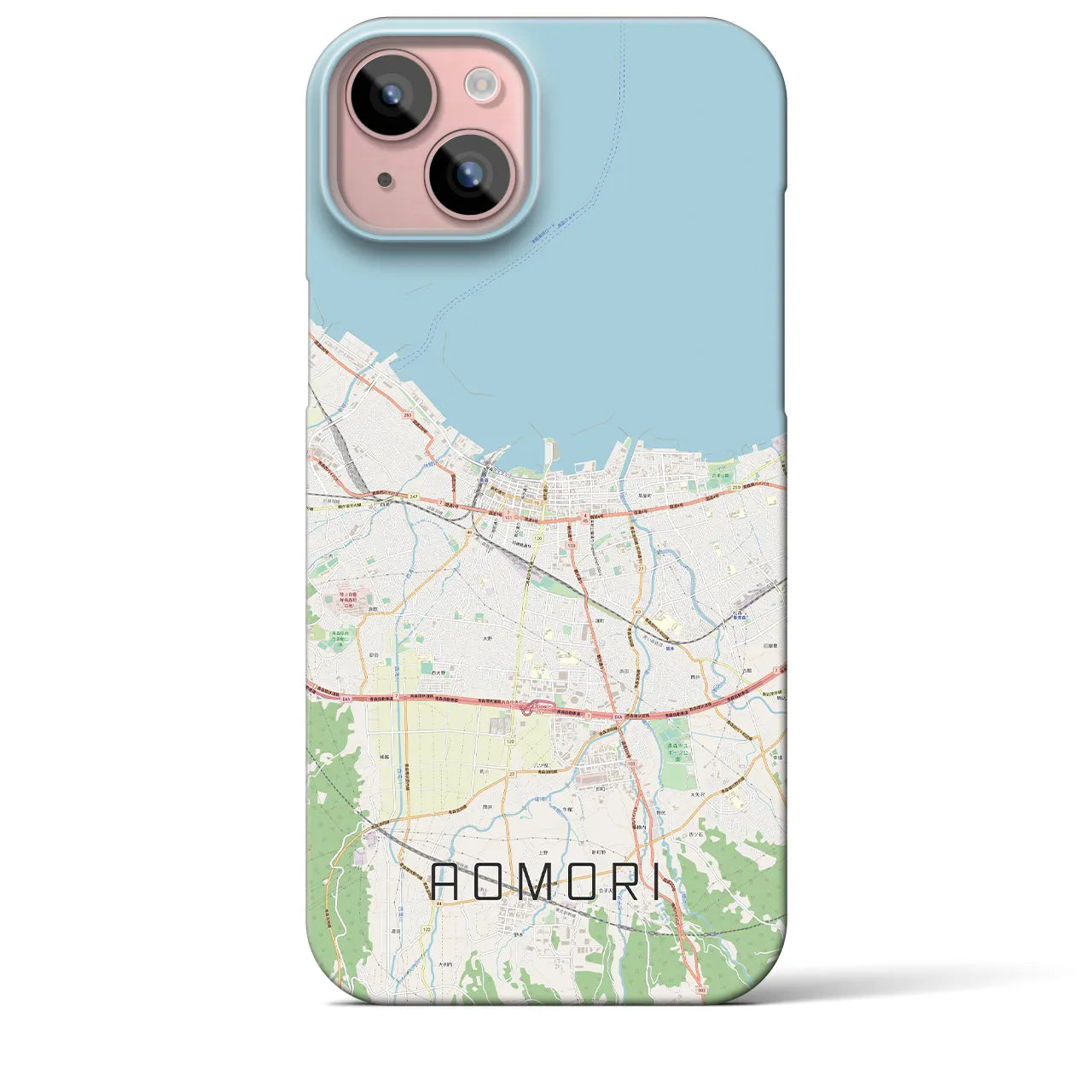 【青森2(青森県)】地図柄iPhoneケース(バックカバータイプ)
