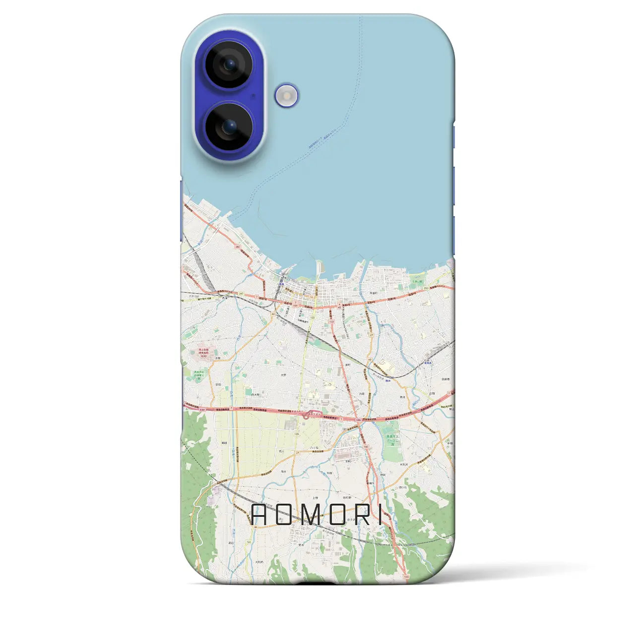 【青森2(青森県)】地図柄iPhoneケース(バックカバータイプ)ブラック・iPhone 16 Pro Max 用
