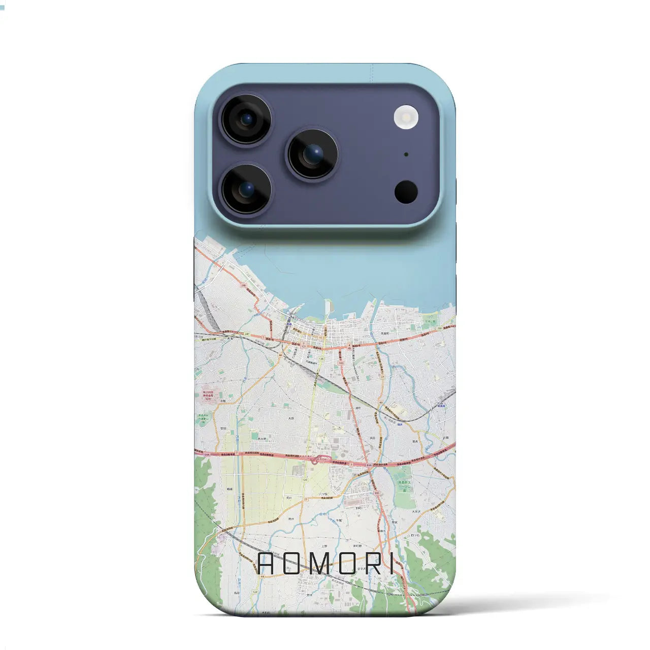 【青森2(青森県)】地図柄iPhoneケース(バックカバータイプ)