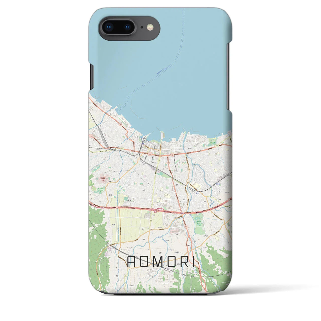 【青森2(青森県)】地図柄iPhoneケース(バックカバータイプ)